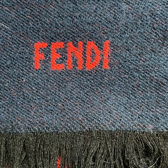 Fendi Navy & Red Reversible Nautical Knot Scarf | EUC - Picture 9 of 9